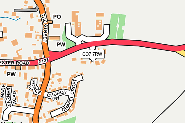 CO7 7RW map - OS OpenMap – Local (Ordnance Survey)