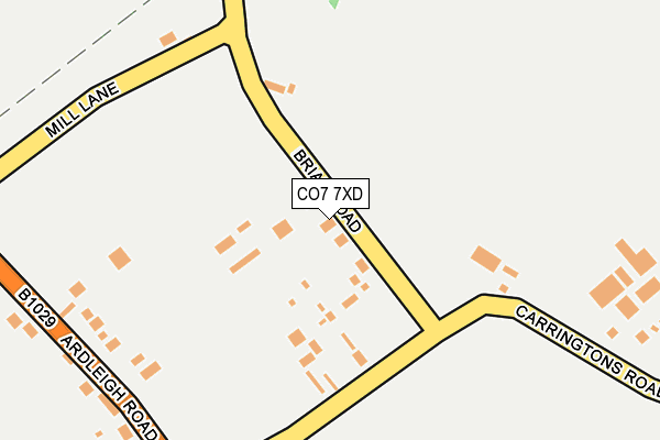 CO7 7XD map - OS OpenMap – Local (Ordnance Survey)