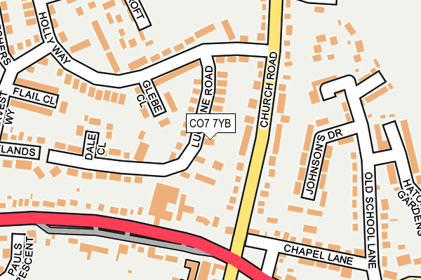 CO7 7YB map - OS OpenMap – Local (Ordnance Survey)