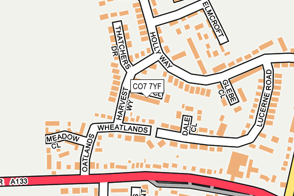 CO7 7YF map - OS OpenMap – Local (Ordnance Survey)