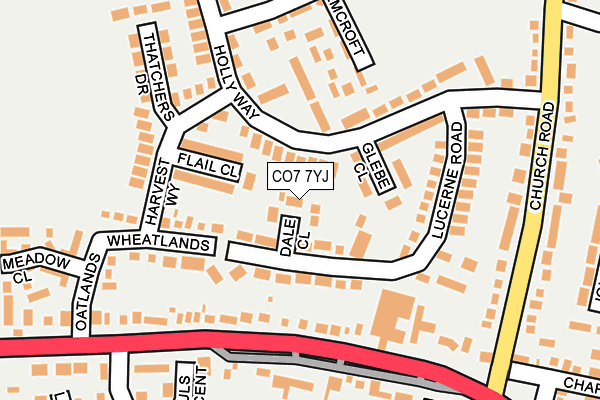 CO7 7YJ map - OS OpenMap – Local (Ordnance Survey)