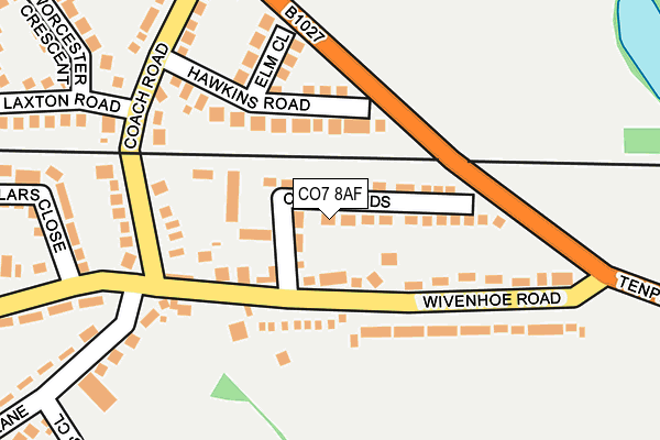 CO7 8AF map - OS OpenMap – Local (Ordnance Survey)