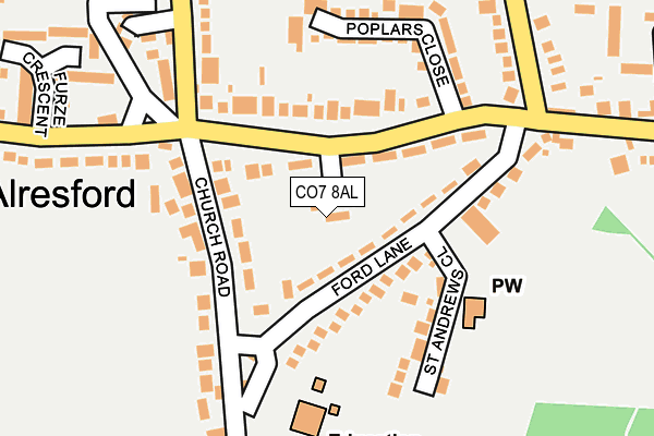 CO7 8AL map - OS OpenMap – Local (Ordnance Survey)