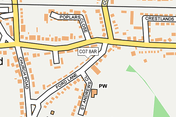 CO7 8AR map - OS OpenMap – Local (Ordnance Survey)