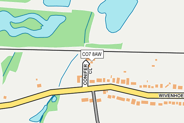 CO7 8AW map - OS OpenMap – Local (Ordnance Survey)