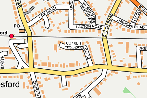 CO7 8BH map - OS OpenMap – Local (Ordnance Survey)