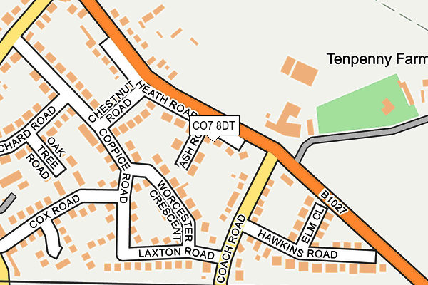 CO7 8DT map - OS OpenMap – Local (Ordnance Survey)