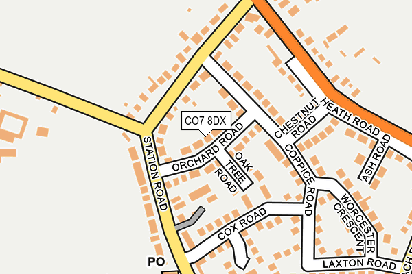 CO7 8DX map - OS OpenMap – Local (Ordnance Survey)