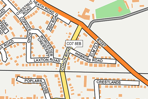 CO7 8EB map - OS OpenMap – Local (Ordnance Survey)