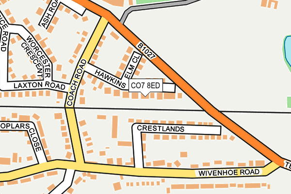 CO7 8ED map - OS OpenMap – Local (Ordnance Survey)
