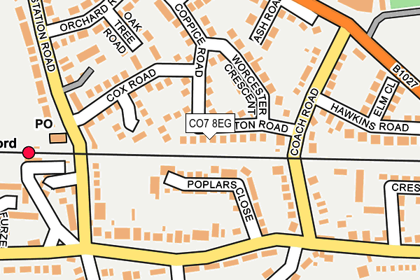 CO7 8EG map - OS OpenMap – Local (Ordnance Survey)