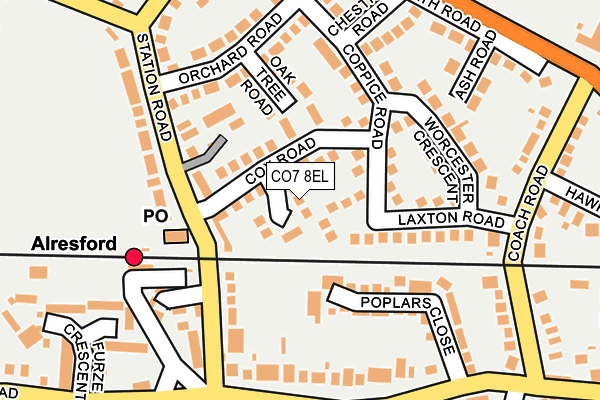 CO7 8EL map - OS OpenMap – Local (Ordnance Survey)