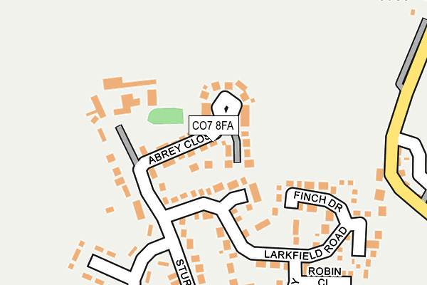 CO7 8FA map - OS OpenMap – Local (Ordnance Survey)