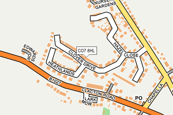 CO7 8HL map - OS OpenMap – Local (Ordnance Survey)