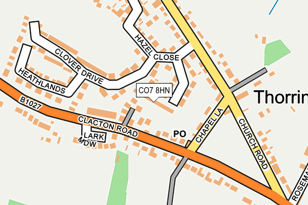 CO7 8HN map - OS OpenMap – Local (Ordnance Survey)