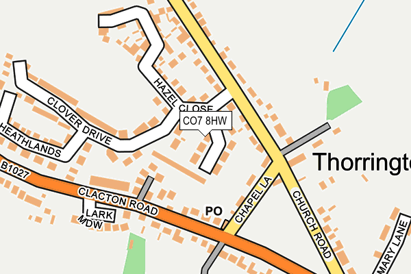 CO7 8HW map - OS OpenMap – Local (Ordnance Survey)