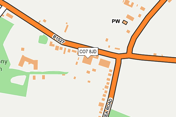CO7 8JD map - OS OpenMap – Local (Ordnance Survey)