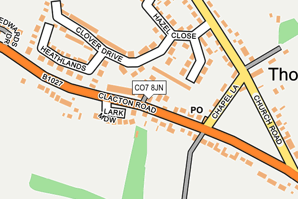 CO7 8JN map - OS OpenMap – Local (Ordnance Survey)