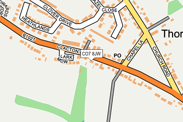 CO7 8JW map - OS OpenMap – Local (Ordnance Survey)