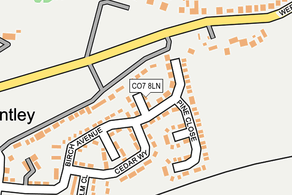 CO7 8LN map - OS OpenMap – Local (Ordnance Survey)