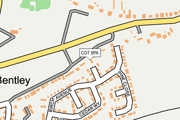 CO7 8PA map - OS OpenMap – Local (Ordnance Survey)