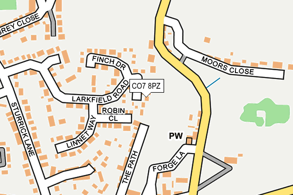 CO7 8PZ map - OS OpenMap – Local (Ordnance Survey)