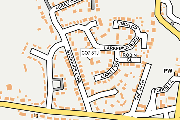 CO7 8TJ map - OS OpenMap – Local (Ordnance Survey)