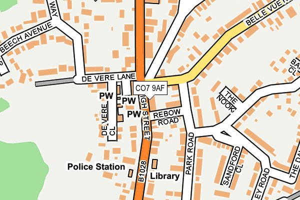 CO7 9AF map - OS OpenMap – Local (Ordnance Survey)