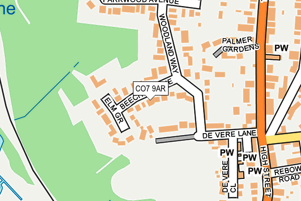 CO7 9AR map - OS OpenMap – Local (Ordnance Survey)
