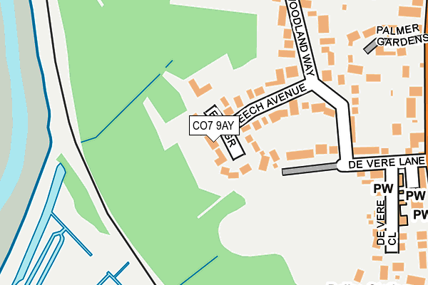 CO7 9AY map - OS OpenMap – Local (Ordnance Survey)