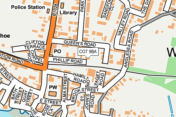 CO7 9BA map - OS OpenMap – Local (Ordnance Survey)