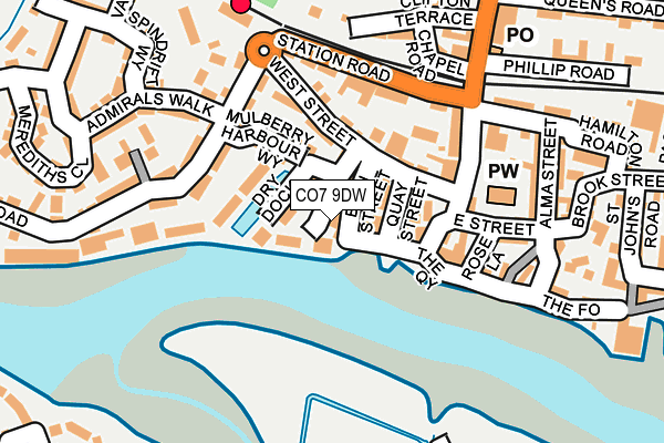 CO7 9DW map - OS OpenMap – Local (Ordnance Survey)