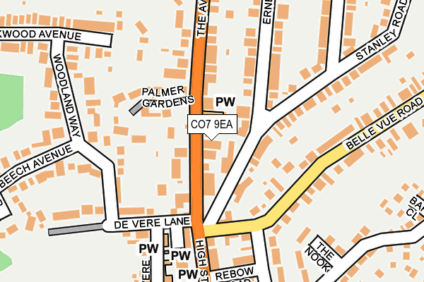 CO7 9EA map - OS OpenMap – Local (Ordnance Survey)