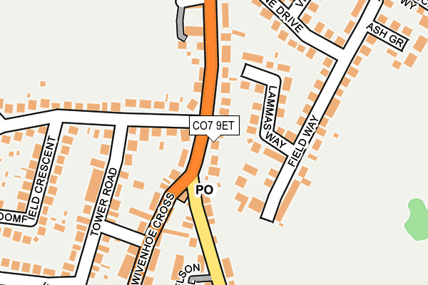 CO7 9ET map - OS OpenMap – Local (Ordnance Survey)