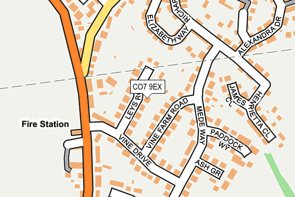 CO7 9EX map - OS OpenMap – Local (Ordnance Survey)