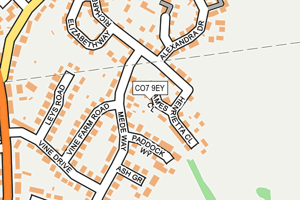 CO7 9EY map - OS OpenMap – Local (Ordnance Survey)