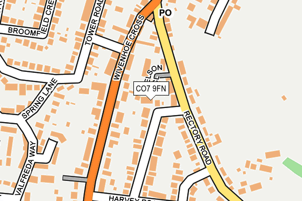 CO7 9FN map - OS OpenMap – Local (Ordnance Survey)