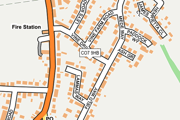 CO7 9HB map - OS OpenMap – Local (Ordnance Survey)