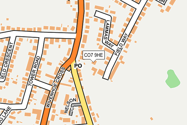 CO7 9HE map - OS OpenMap – Local (Ordnance Survey)