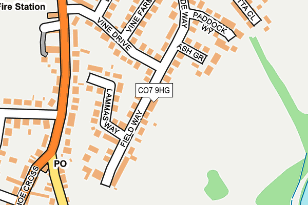 CO7 9HG map - OS OpenMap – Local (Ordnance Survey)