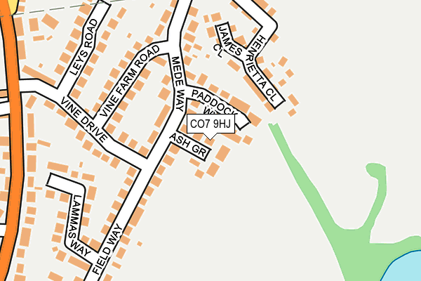 CO7 9HJ map - OS OpenMap – Local (Ordnance Survey)