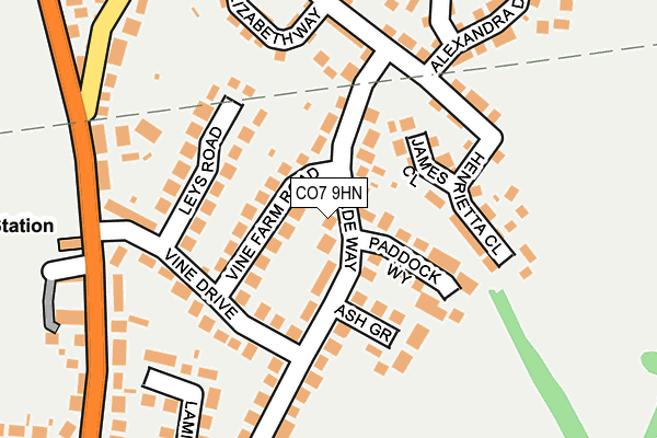 CO7 9HN map - OS OpenMap – Local (Ordnance Survey)