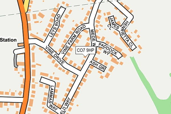 CO7 9HP map - OS OpenMap – Local (Ordnance Survey)
