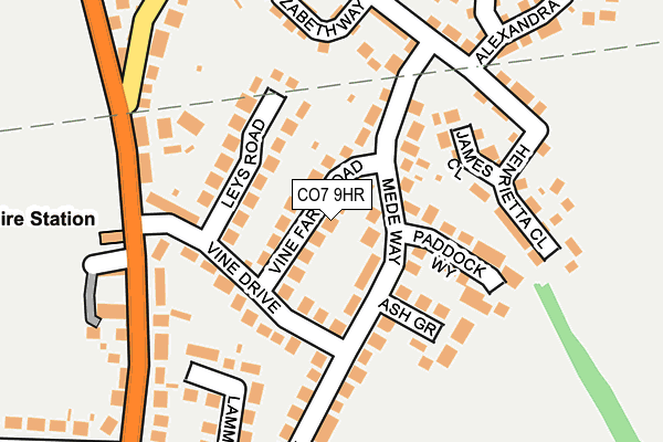 CO7 9HR map - OS OpenMap – Local (Ordnance Survey)