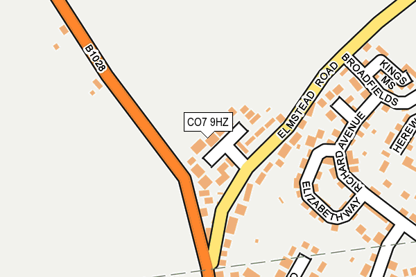 CO7 9HZ map - OS OpenMap – Local (Ordnance Survey)