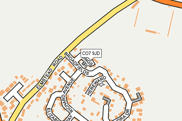 CO7 9JD map - OS OpenMap – Local (Ordnance Survey)