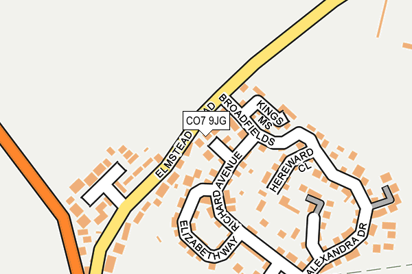 CO7 9JG map - OS OpenMap – Local (Ordnance Survey)