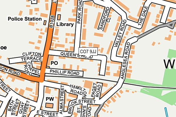 CO7 9JJ map - OS OpenMap – Local (Ordnance Survey)