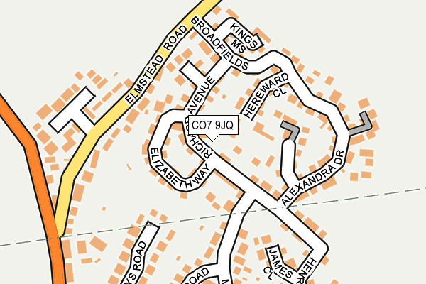CO7 9JQ map - OS OpenMap – Local (Ordnance Survey)