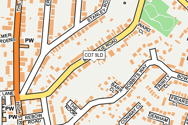 CO7 9LD map - OS OpenMap – Local (Ordnance Survey)